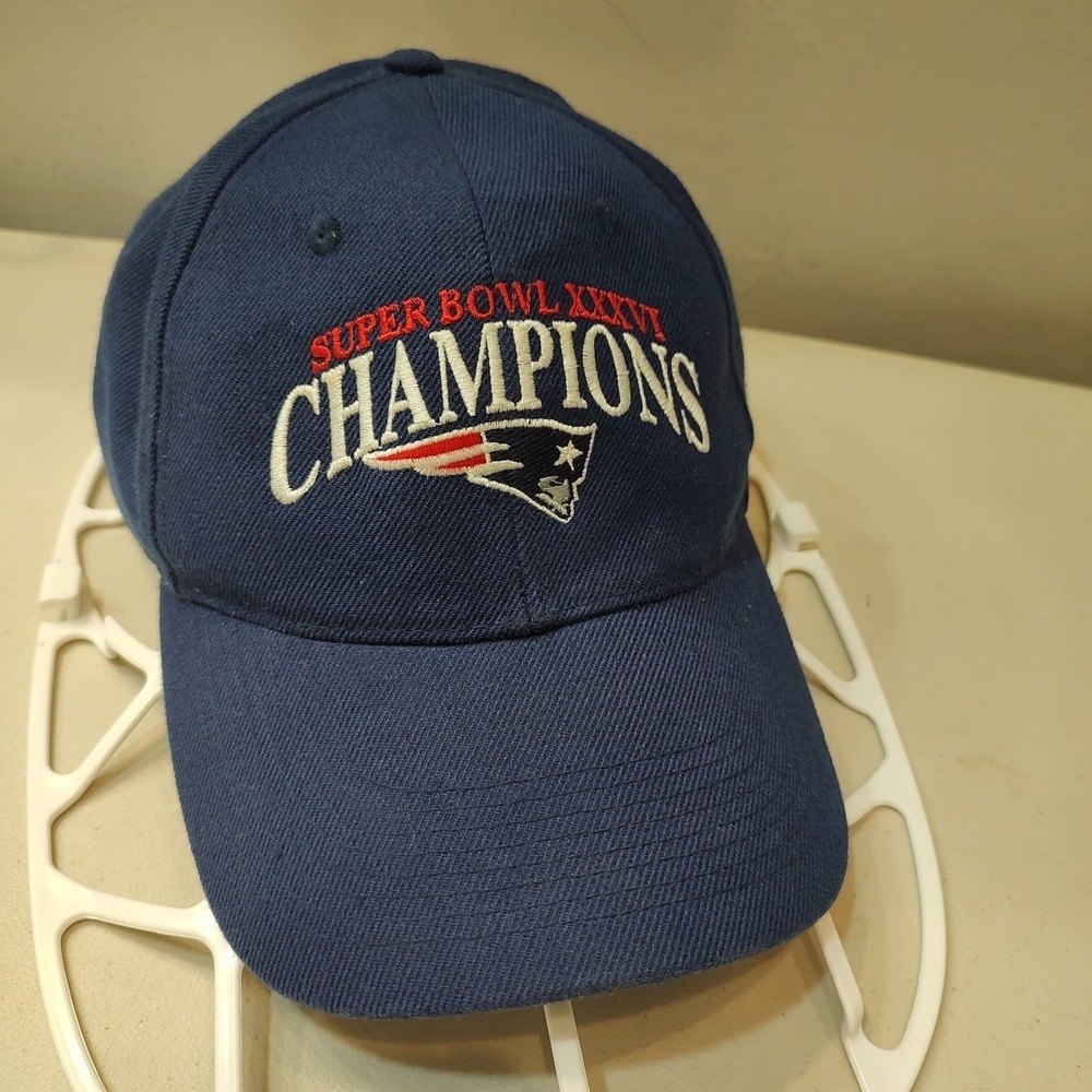 Vintage 2002‎ NFL New England Patriots Super Bowl XXXVI 36 Champions Hat Blue